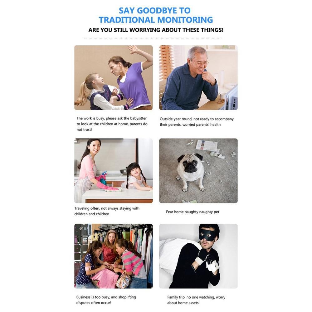 Lejiahong Mini Home Monitor WIFI Camera HD Wireless Smart Camera Nigh Vision Remote Surveillance Home Security Camera