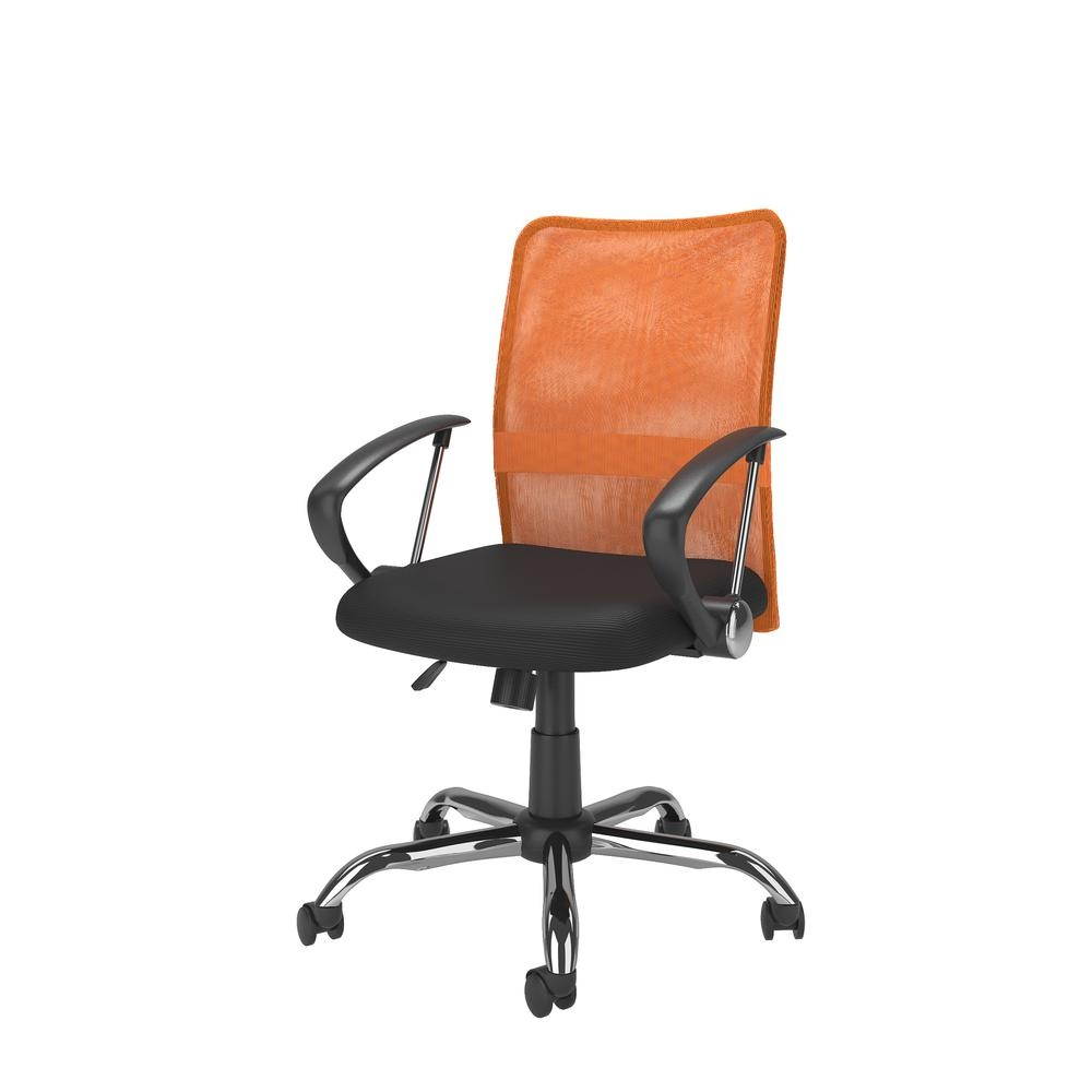 Workspace Office Chair with Contoured Orange Mesh Back