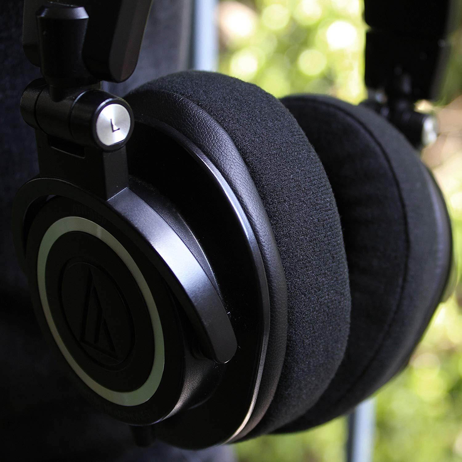 Upgraded Replacement Ear Pads for Audio Technica ATH M50X - Also Compatible with M50 / M40X / M40 / Sony Mdr/Monoprice 8328 and Many More Oval Shaped Headphones (Velour)