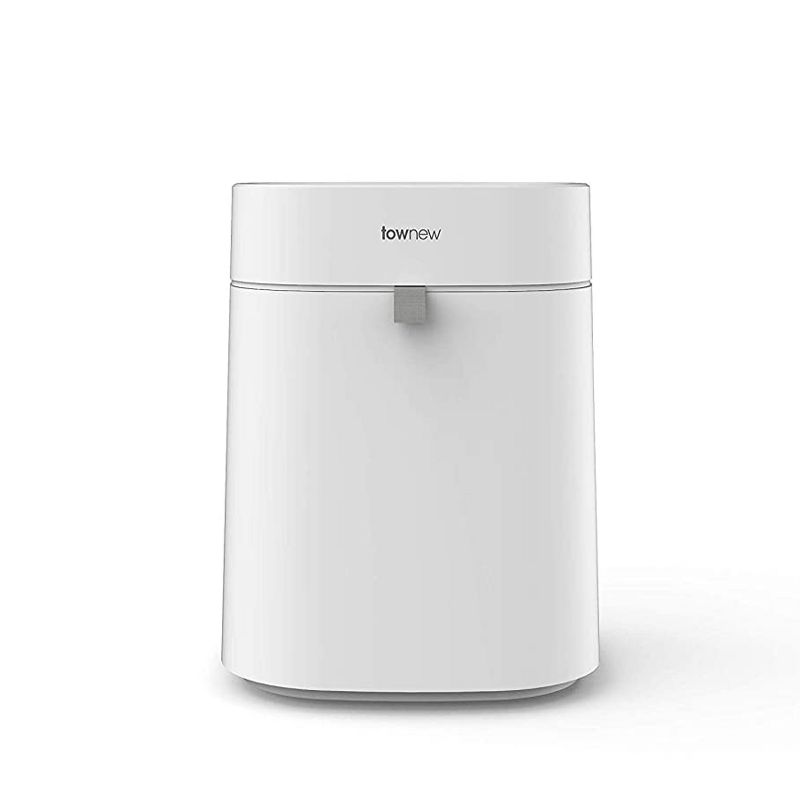 Townew T Air Lite Functional Lid Pull Automatic Self Sealing Waterproof Open Top Electric Trash Can with 25 Durable Trash Bags in 1 Refill Ring