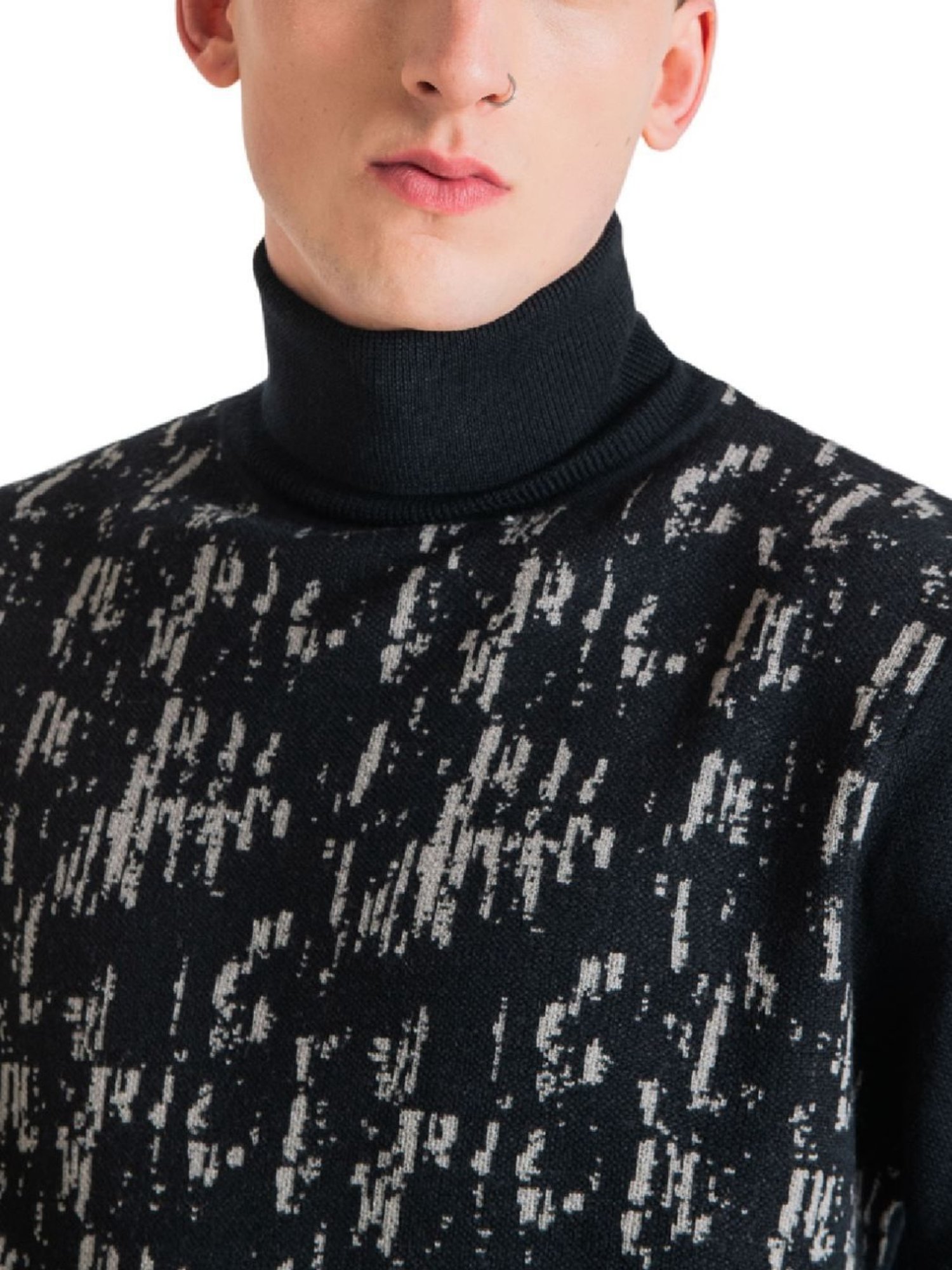 Antony Morato Blue Regular Fit Printed Sweater