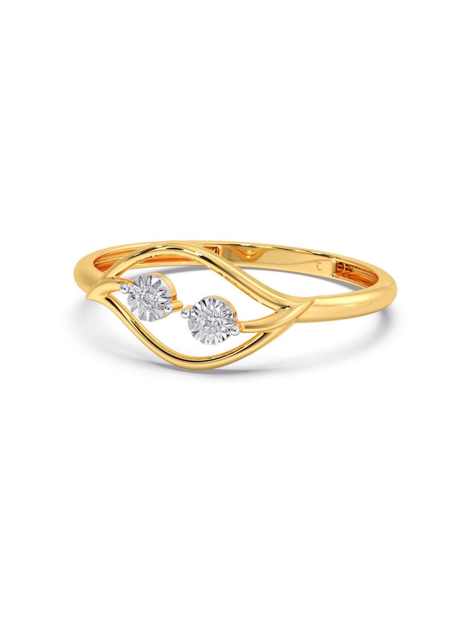 Candere by Kalyan Jewellers Stylish Design 14k Yellow Gold & Diamond Ring