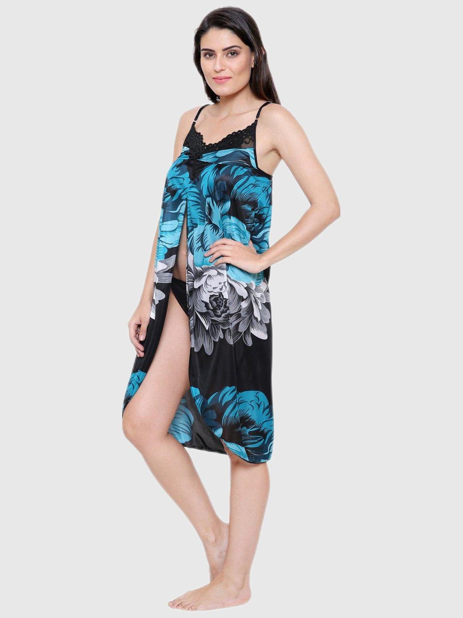 Secret Wish Blue Floral Night Dress