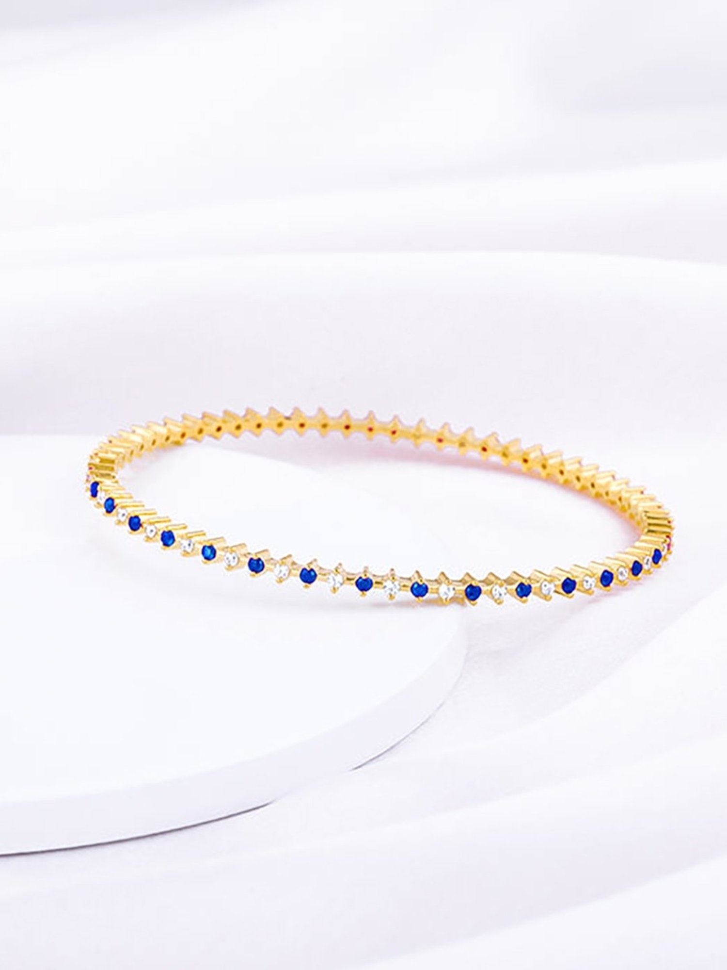 GIVA 92.5 Sterling Silver Golden Starry Night Celebration Bangle