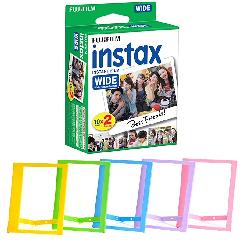 Instax Wide Instant Film 20 Shots + Photo Frames Deluxe Bundle