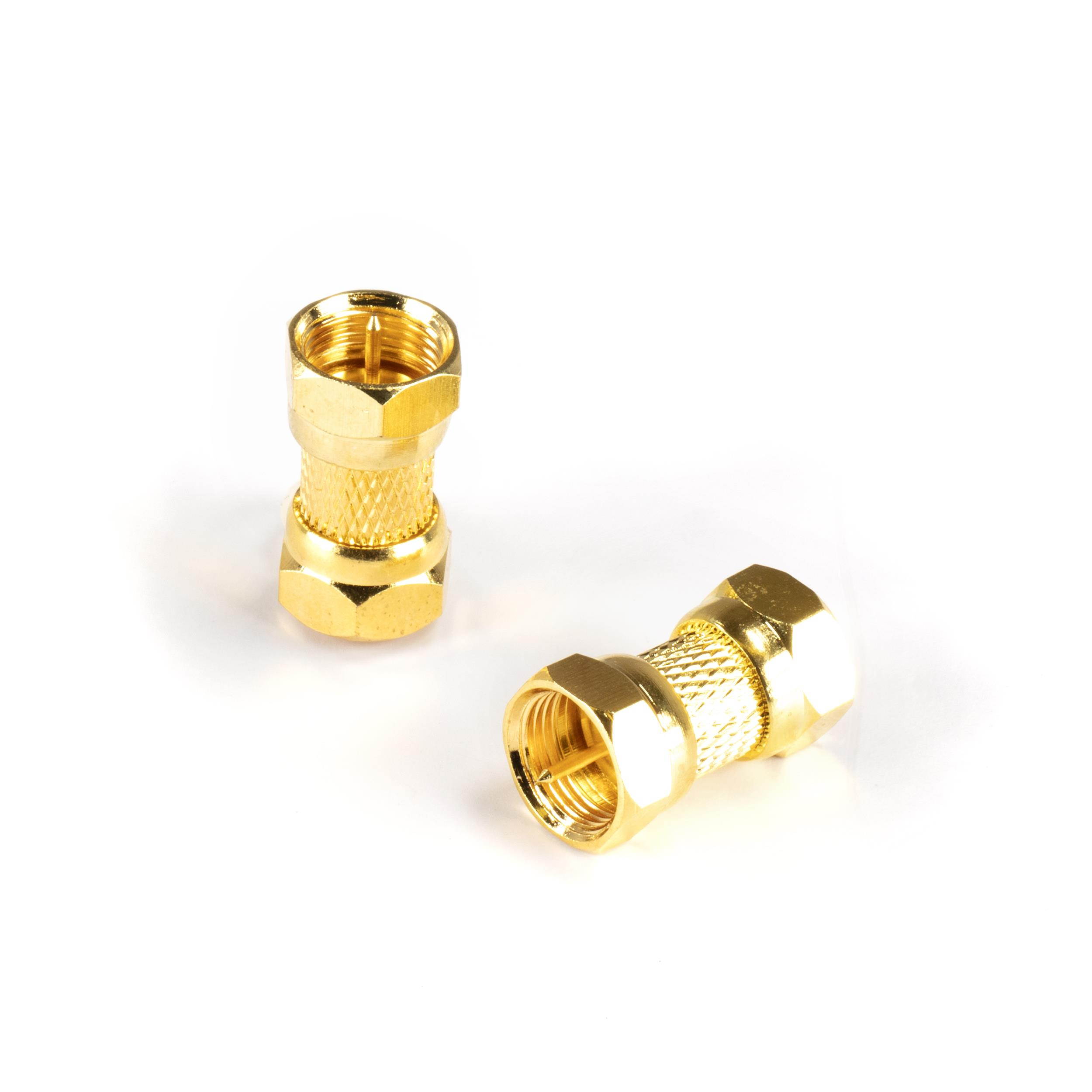 THE CIMPLE CO - Gold Cable Extension Coupler for Coaxial Cables | 4 Pack | F81 (male to male) High Quality 3GHz Satellite, Cable TV, and Cable Internet Rated