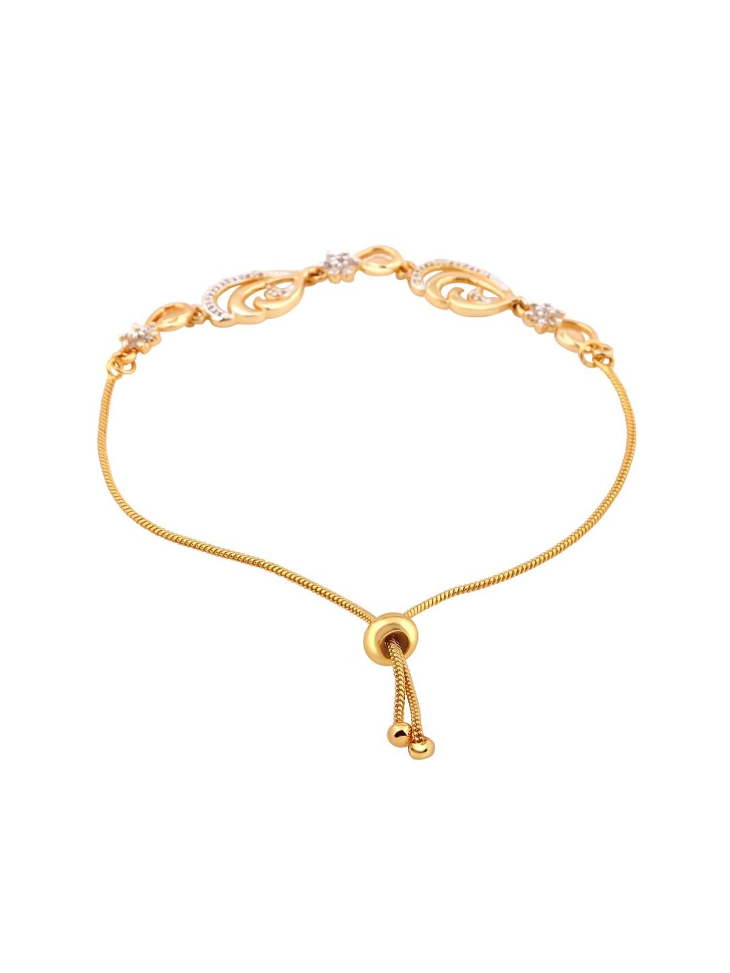 Estele Gold-Plated Bracelet with White Crystals for Women
