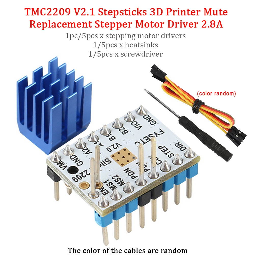 Stepper Motor Driver TMC2209 V2.1 Stepsticks for 3D Printer Mute Replacement 2.8A 5set
