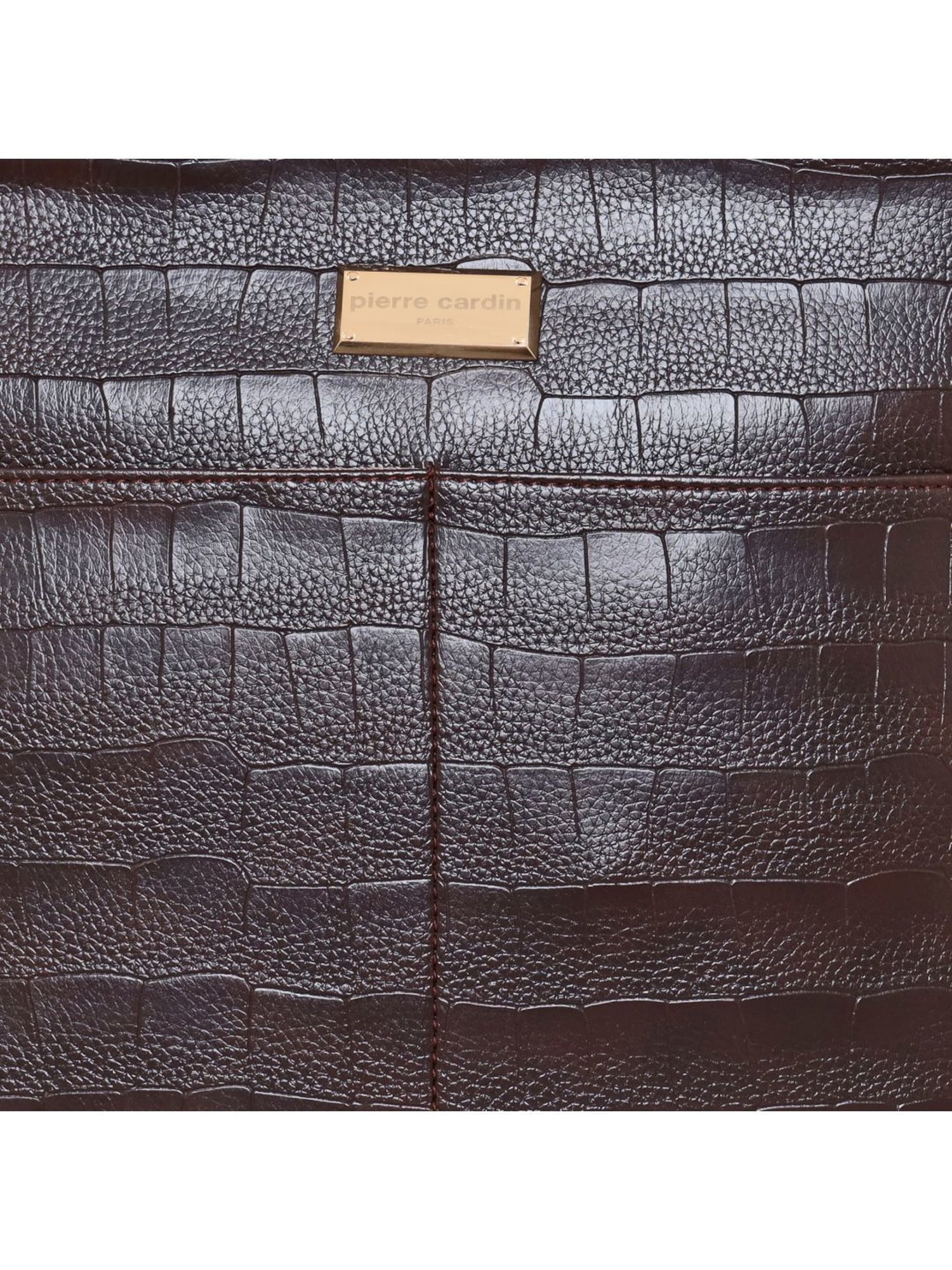 Pierre Cardin Brown Textured Tote Handbag