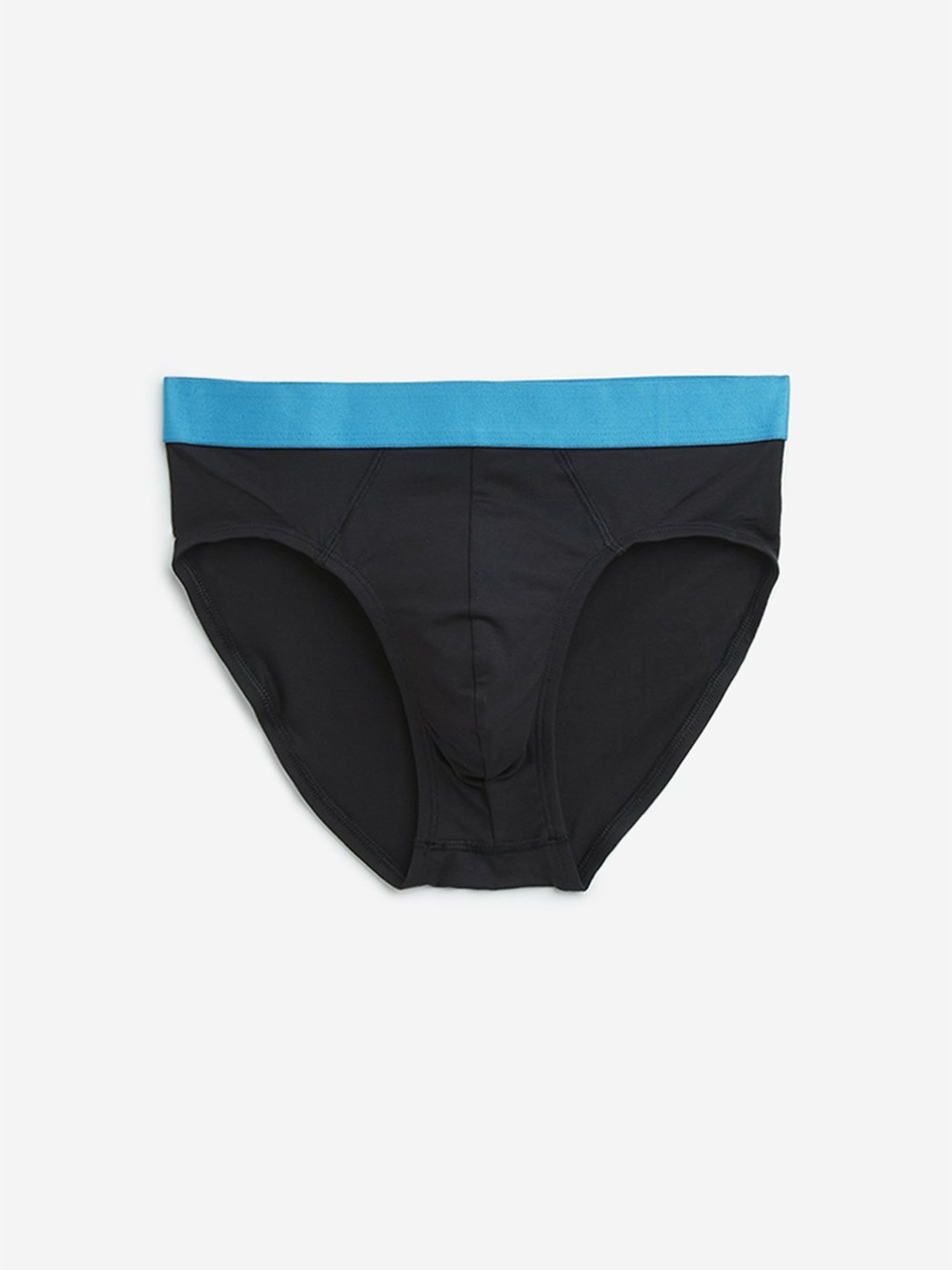 WES Lounge by Westside Black Cotton Blend Briefs - Pack of 3