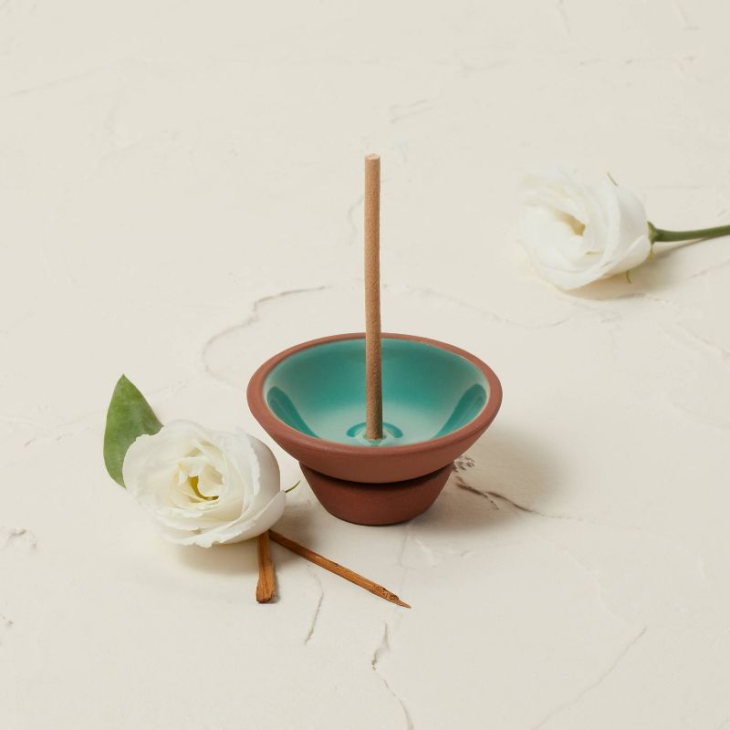 75ct Incense Sticks with Terracotta Plate Holder Teal Tropic Oasis - Opalhouse™ designed with Jungalow™