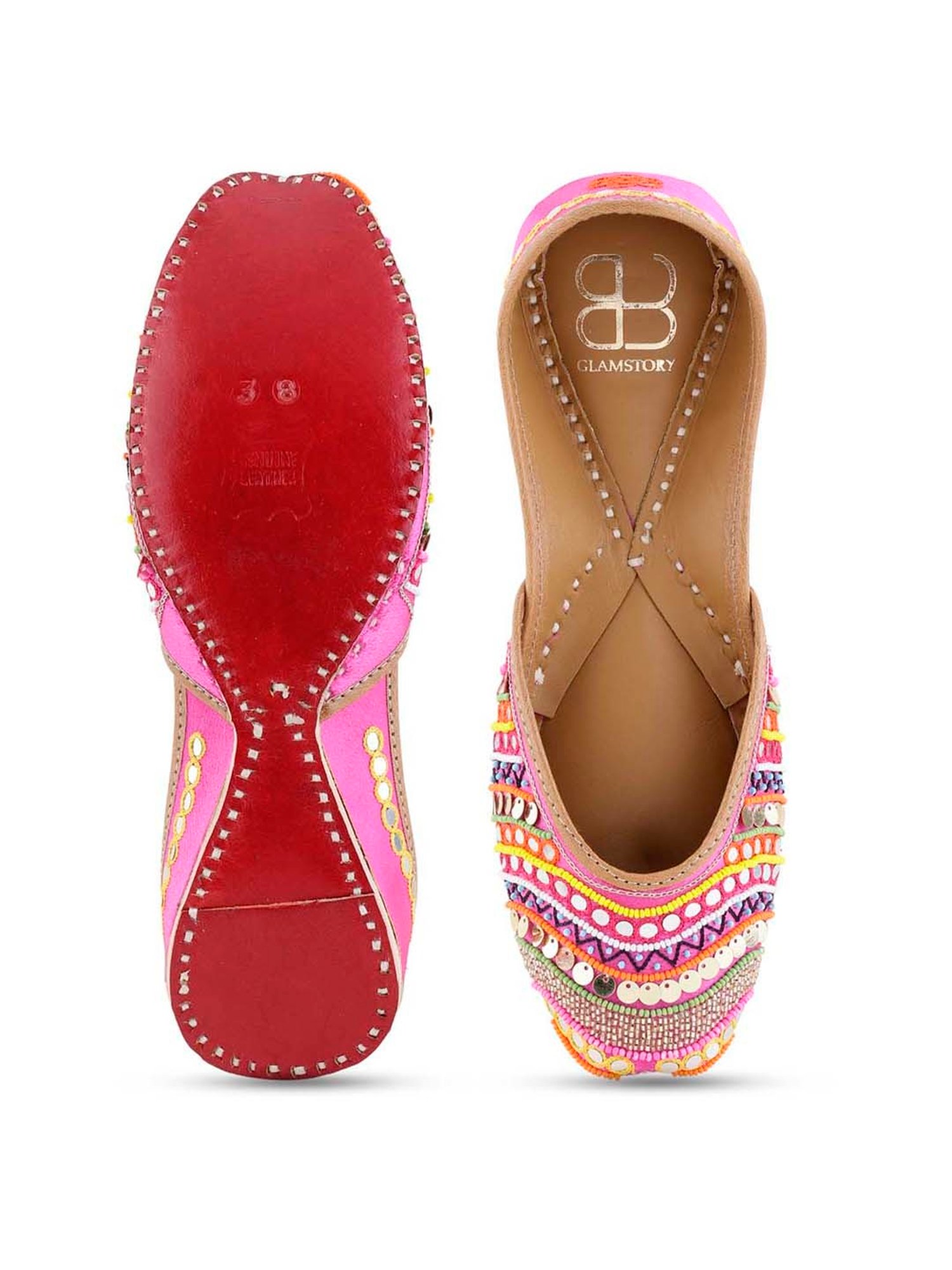 Glam Story Women's Esra Multicolored Ethnic Juttis