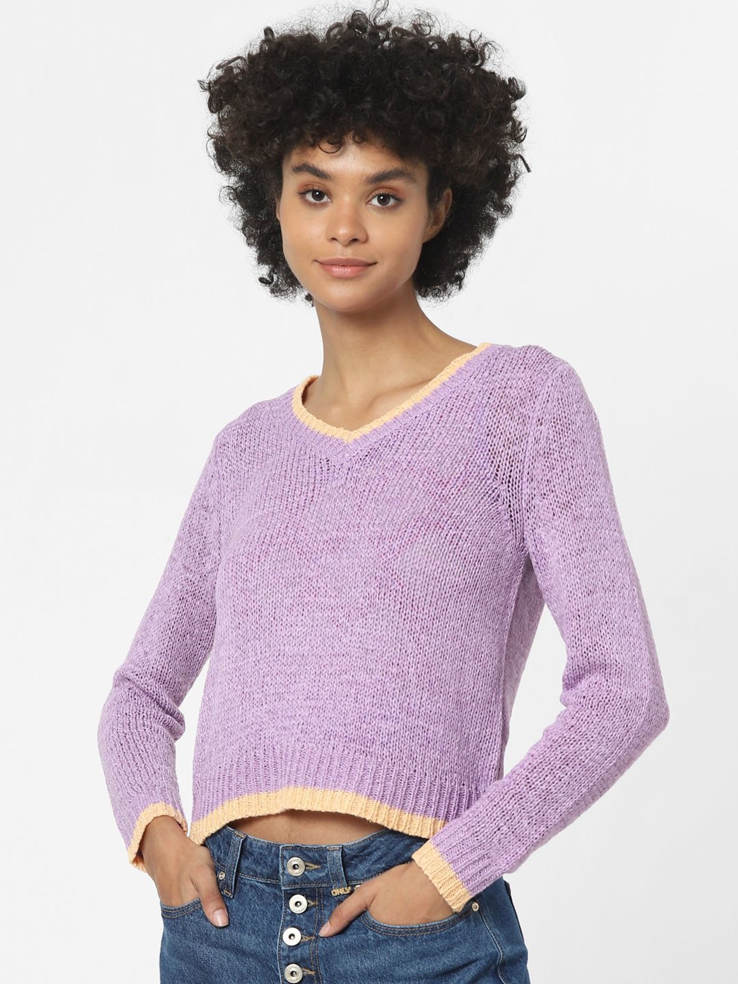 Only Purple Self Design Pullover
