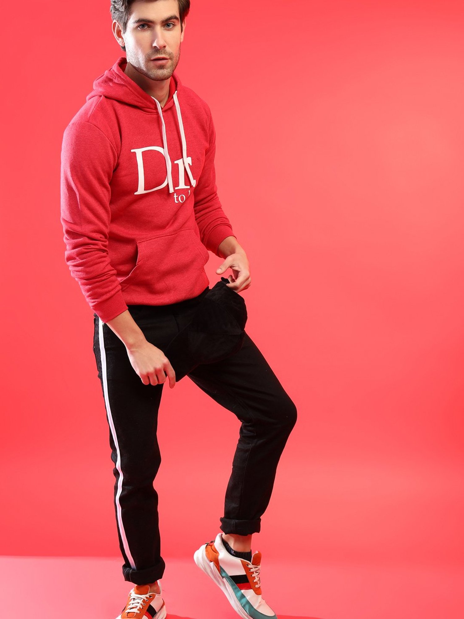 Forca Black Regular Fit Printed Sweatshirt