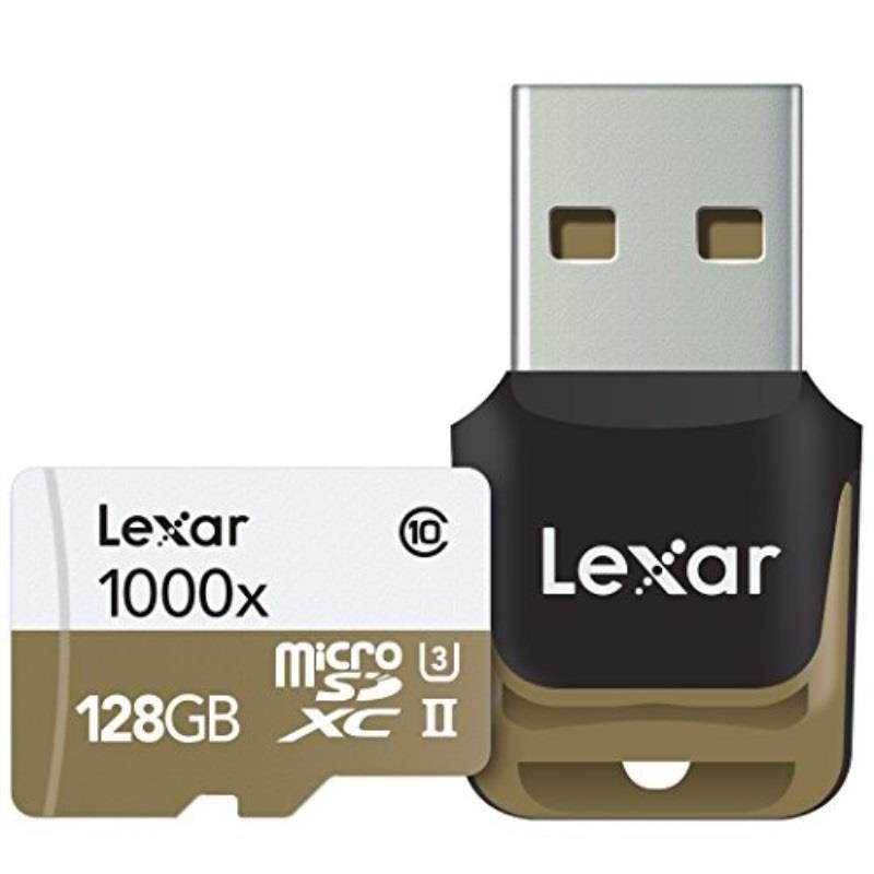 lexar professional 1000x microsdxc 128gb uhsii/u3 up to 150mb/s read w/usb 3.0 reader flash memory card lsdmi128cbnl1000r