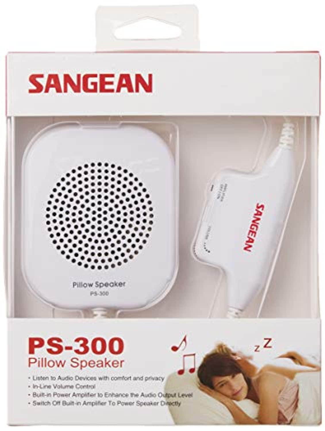 sangean ps300 pillow speaker with inline volume control and amplifier white
