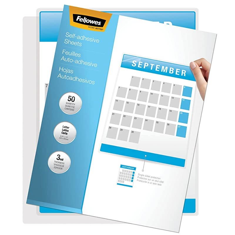 5221502 Self-Laminating Sheets, 3mil, 11.85 x 9.13 (Box of 50)