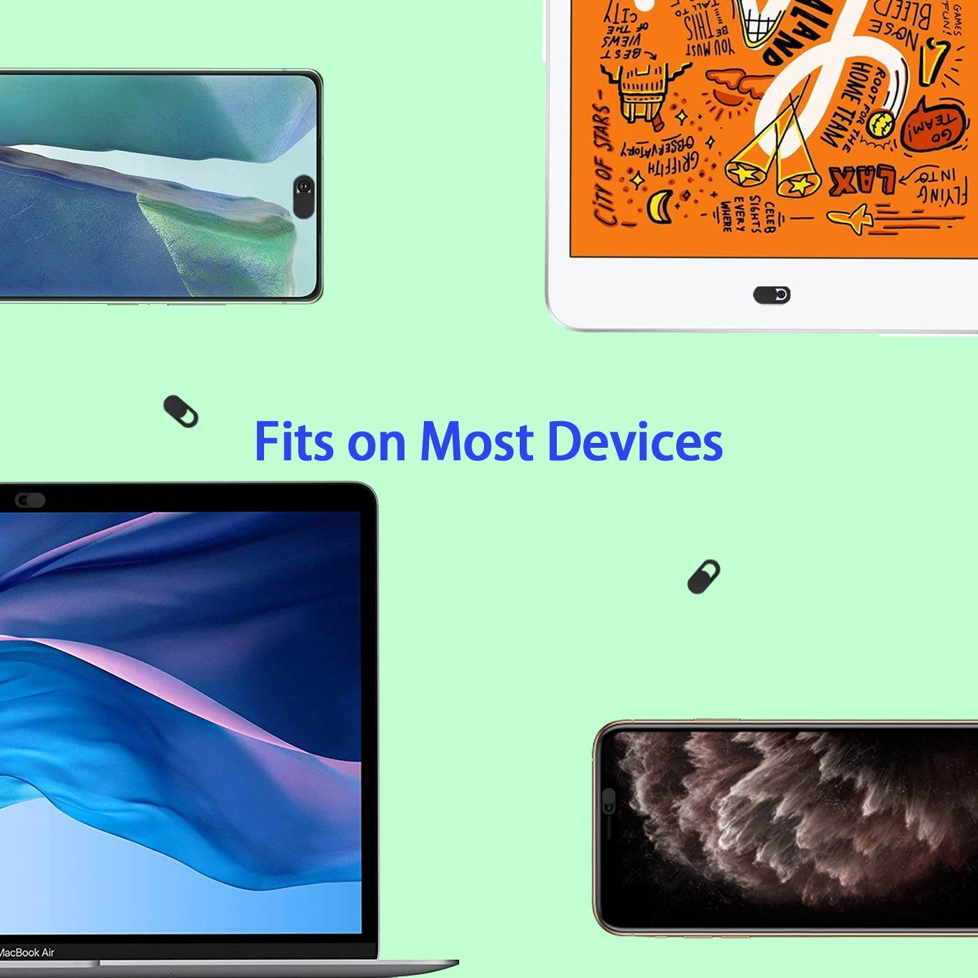 -6PCS-Webcam-Cover-Slide Fit for Laptop-Mac-Computer-MacBook-Air-iPad Stream-Selfie-Privacy-Protection-Covers Bad-Guy-Blocker-Sliding-Camera for Cell-Phone-iPhone-iMac-Web Cam