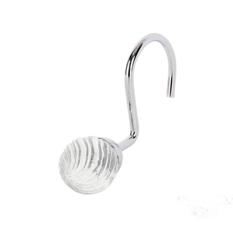 Elisha Globe Shower Curtain Hooks Clear Set of 12 - Elegant Home Fashions