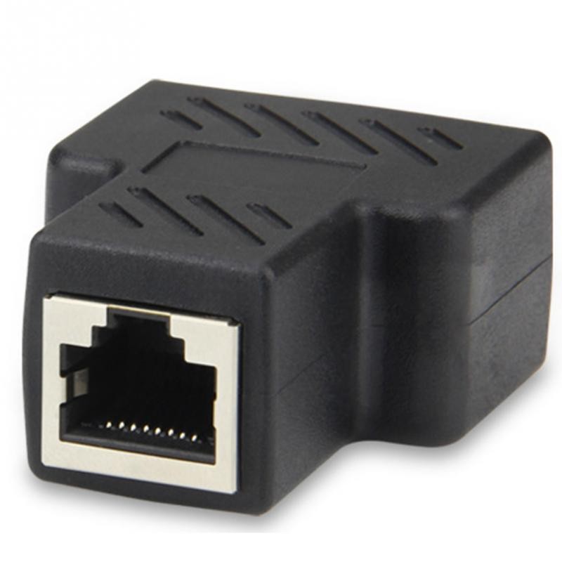 (2 Pack) RJ45 Splitter Adapter 1 to 2 Dual Female Port, Cat 5 / Cat 6 / Cat 7 Lan Ethernet Socket Splitter Plug Adapter,1 To 2 RJ45 Connector Network Cable Splitter Extender Plug Adapter ,RJ45 Coupler