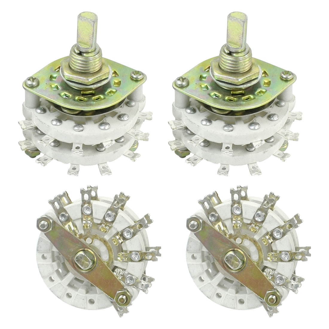 4pcs 2P6T 2 Pole 6 Throw Two Decks Band Channel Rotary Switch KCZ2*6