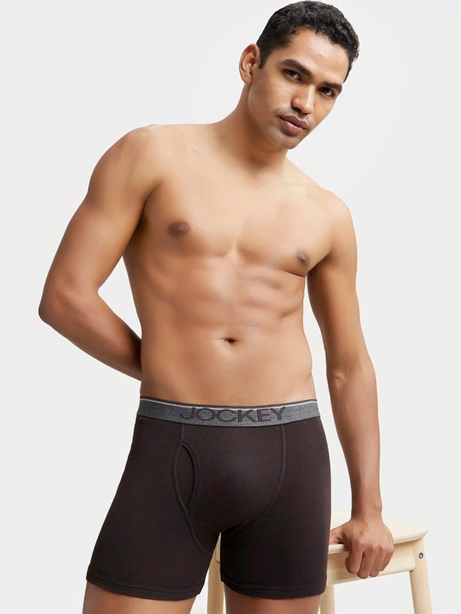 Jockey 8009 Men's Super Combed Cotton Rib Solid Boxer Brief with Ultrasoft Waistband (Pack of 2)