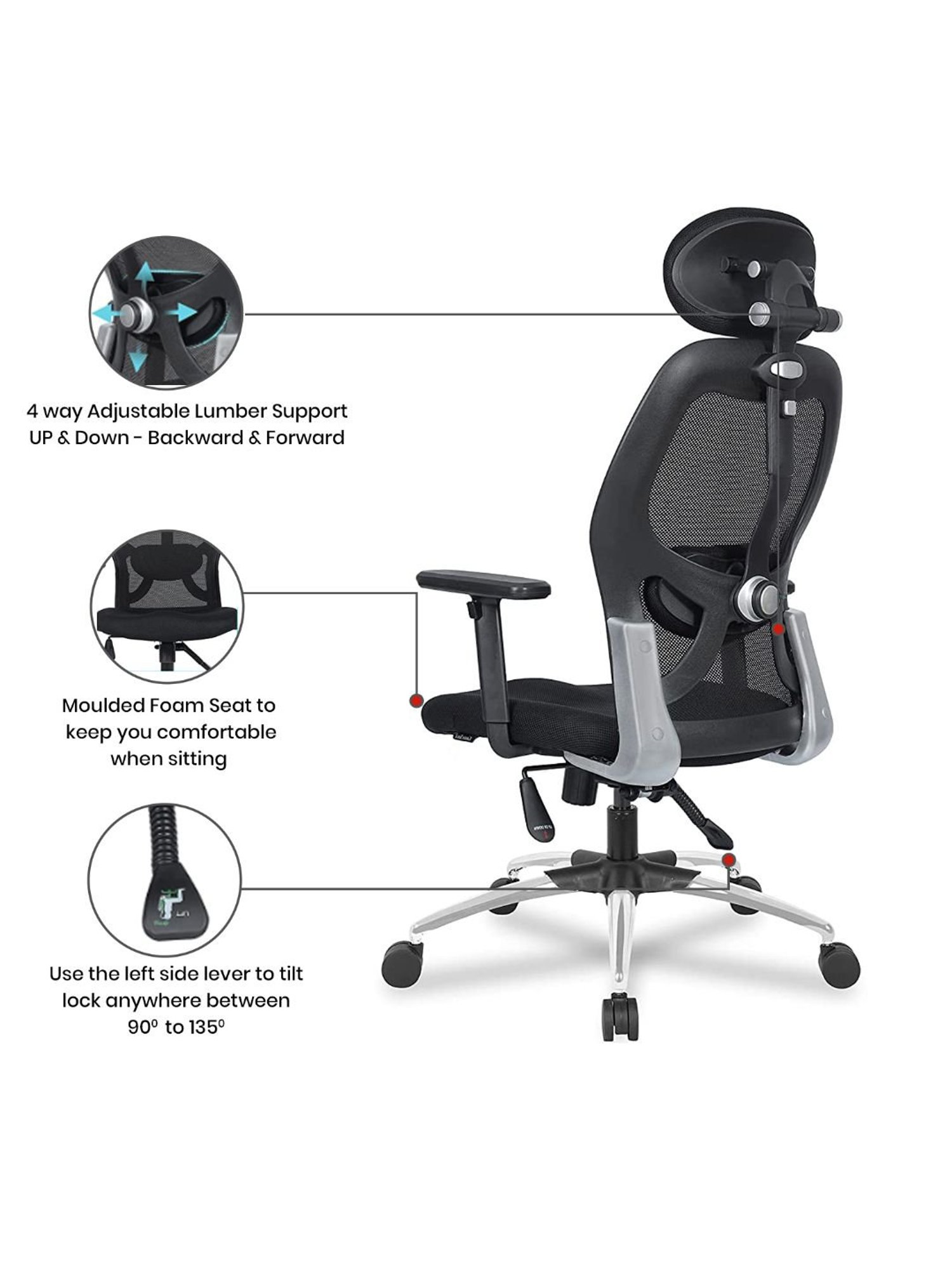Green Soul New York Superb Black Foam Ergonomic Office Chair
