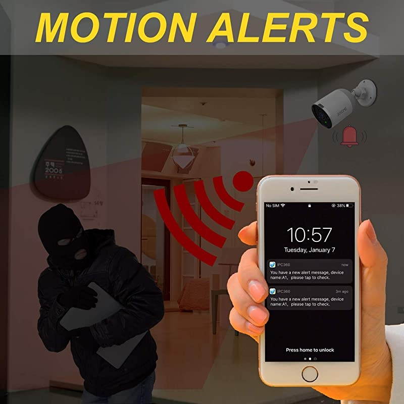 Security Camera WiFi IP Home CameraR2C 1080P HD Baby Monitor Wireless Pet Camera with AI Human Sound Detection Free Cloud Included 2Way AudioWorks with Alexa PanTilt Night Vision