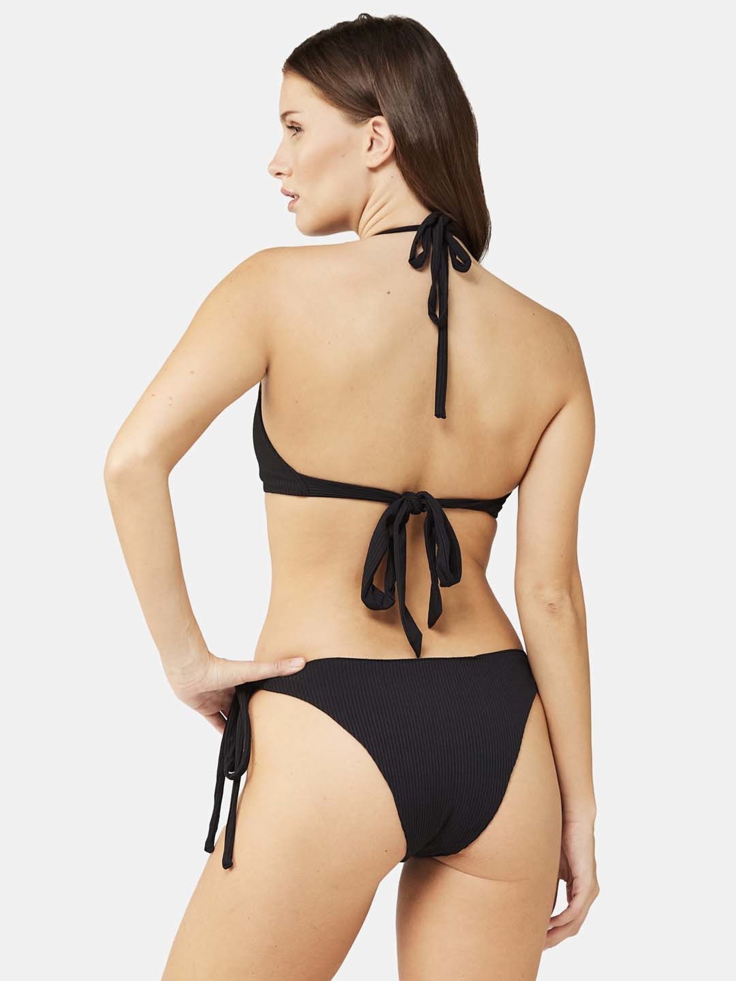 Secrets By ZeroKaata Black Plain Swimwear Bra Panty Set