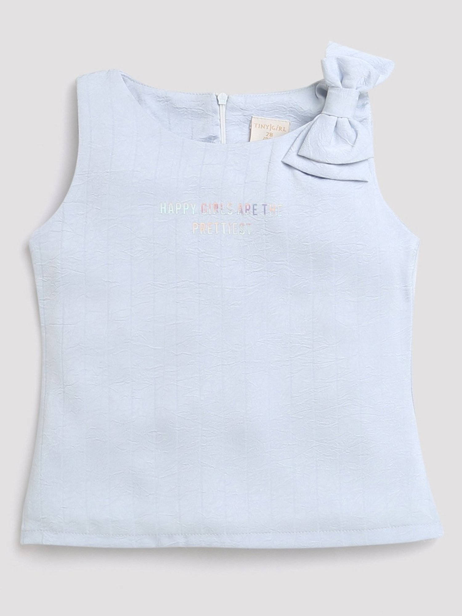 Tiny Girl Powder Blue Printed Top