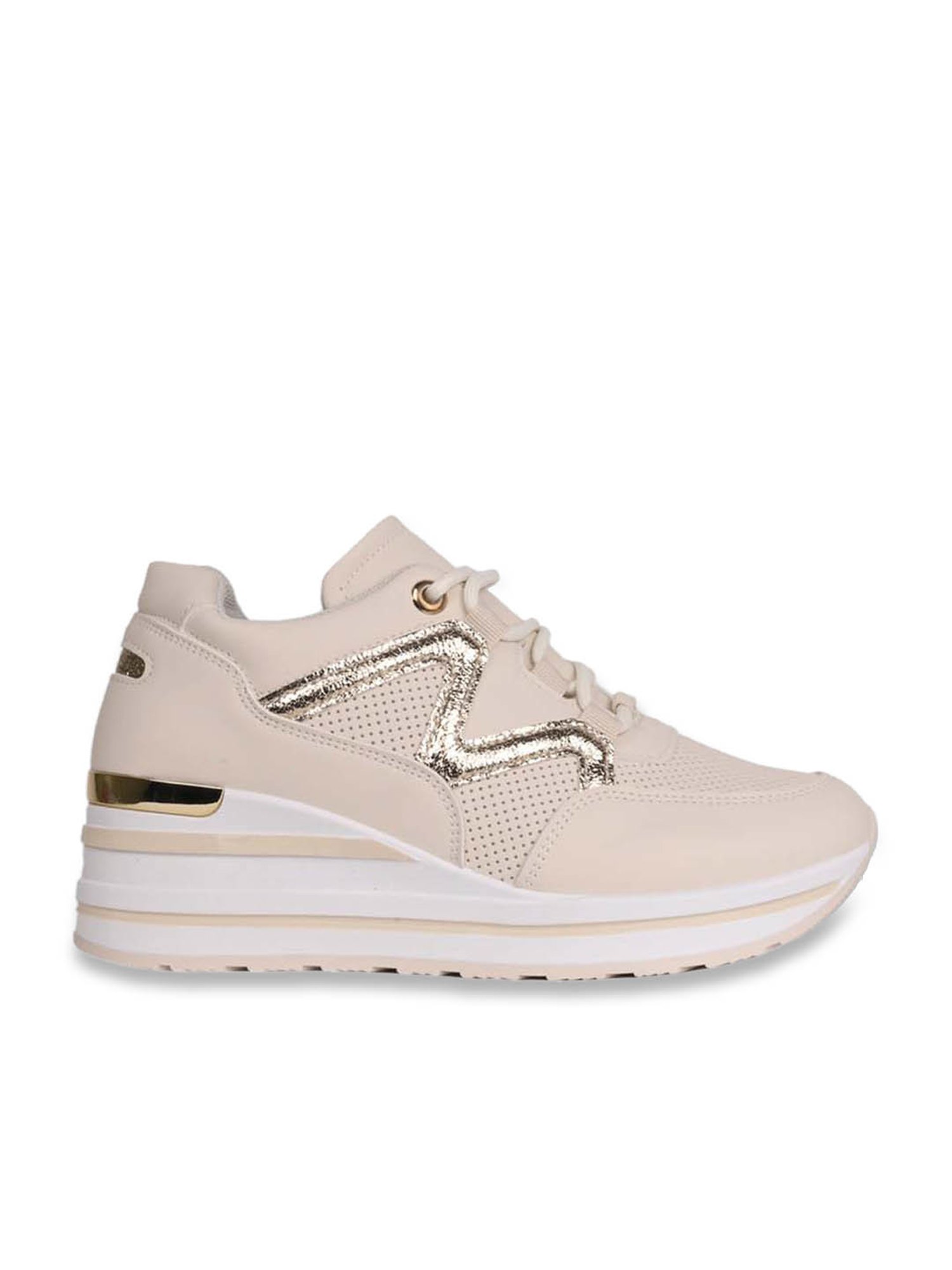 Jove Women's Beige Casual Sneakers