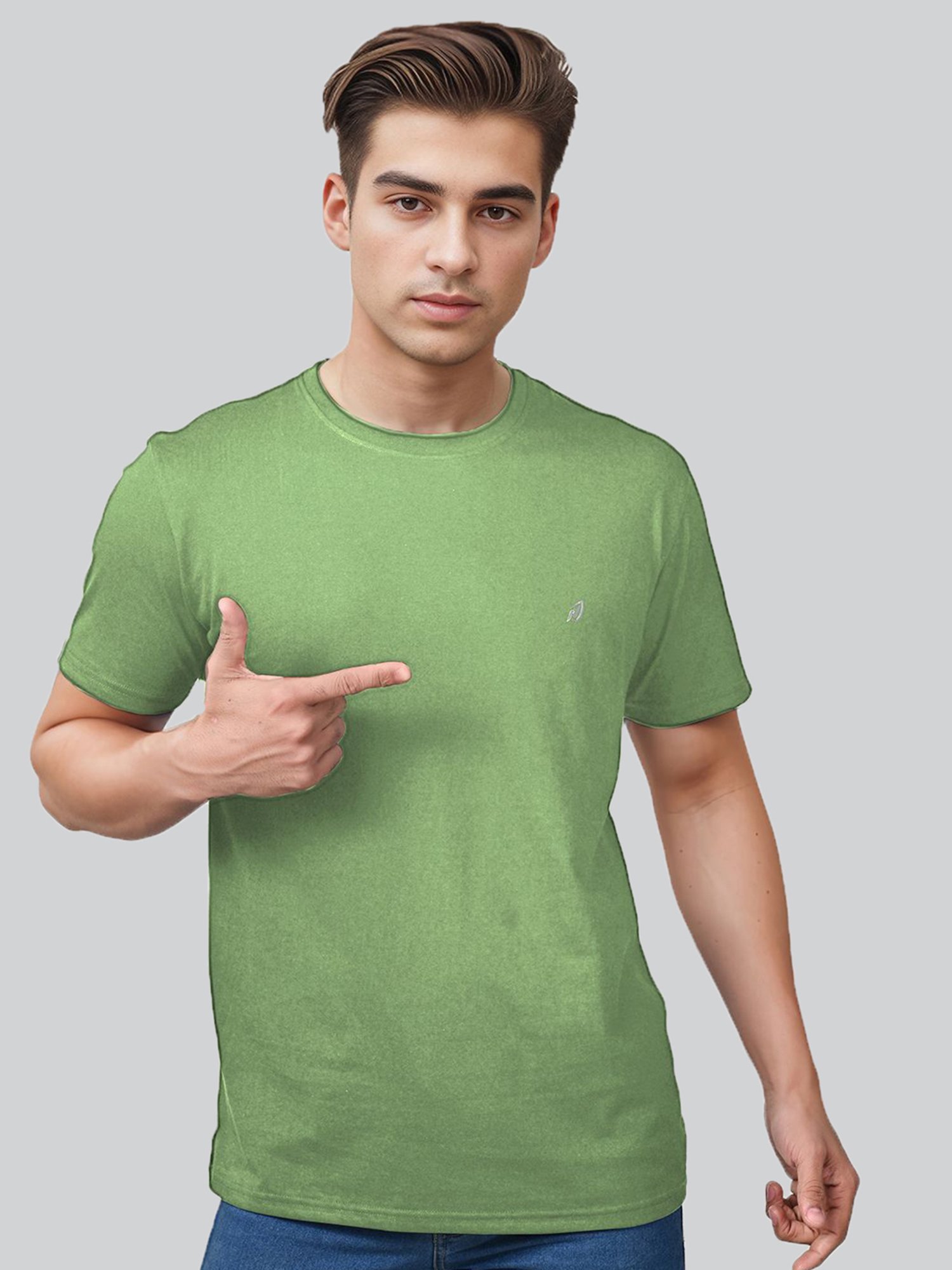 Lux Nitro Navy & Pista Regular Fit T-Shirt