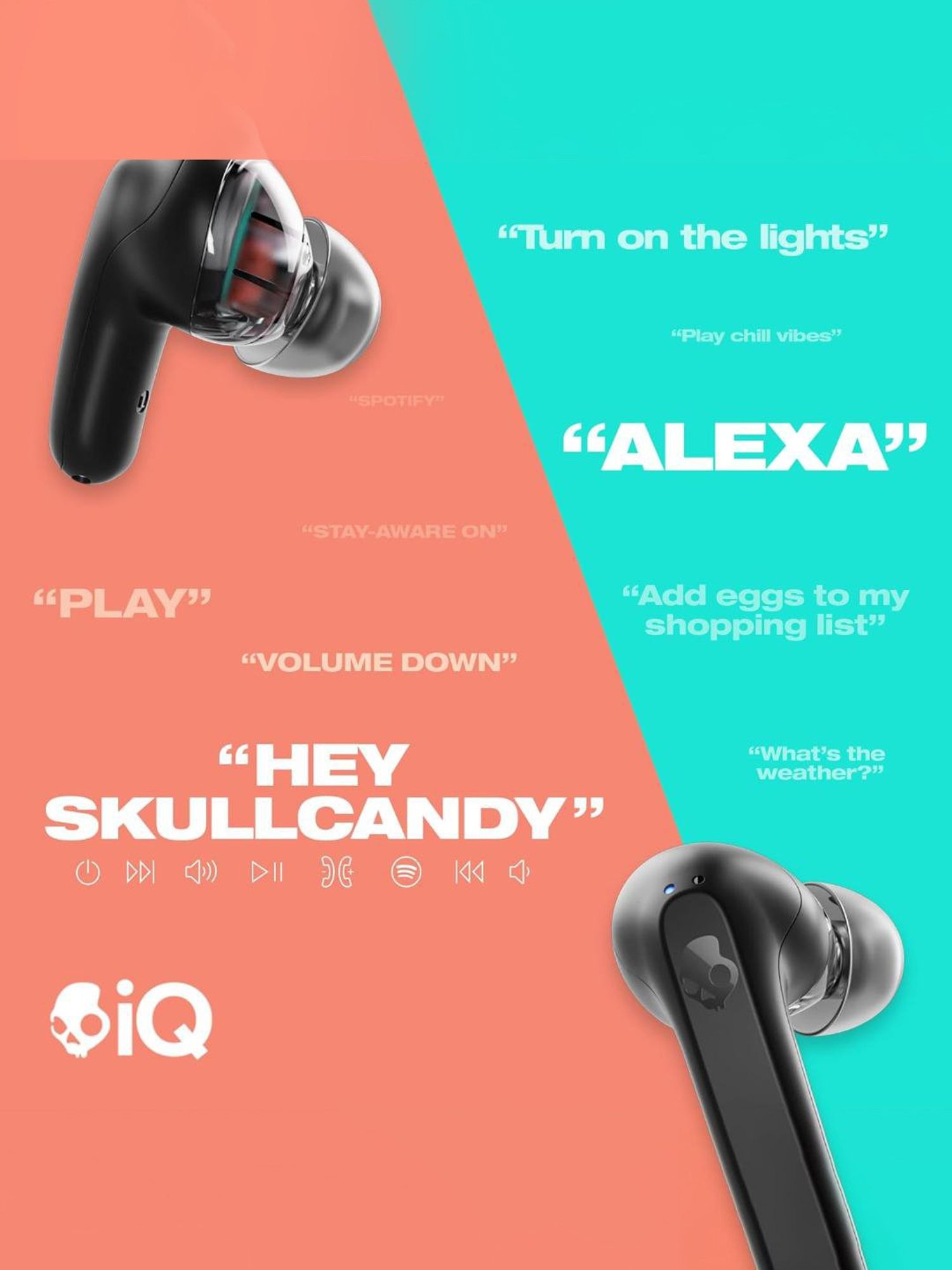 Skullcandy Rail In-Ear BT Earbuds with 42Hrs Battery & Alexa Enabled (Black, True Wireless)