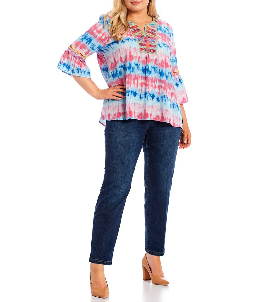 Intro Plus Size Solid Double Knit Tummy Control Leggings