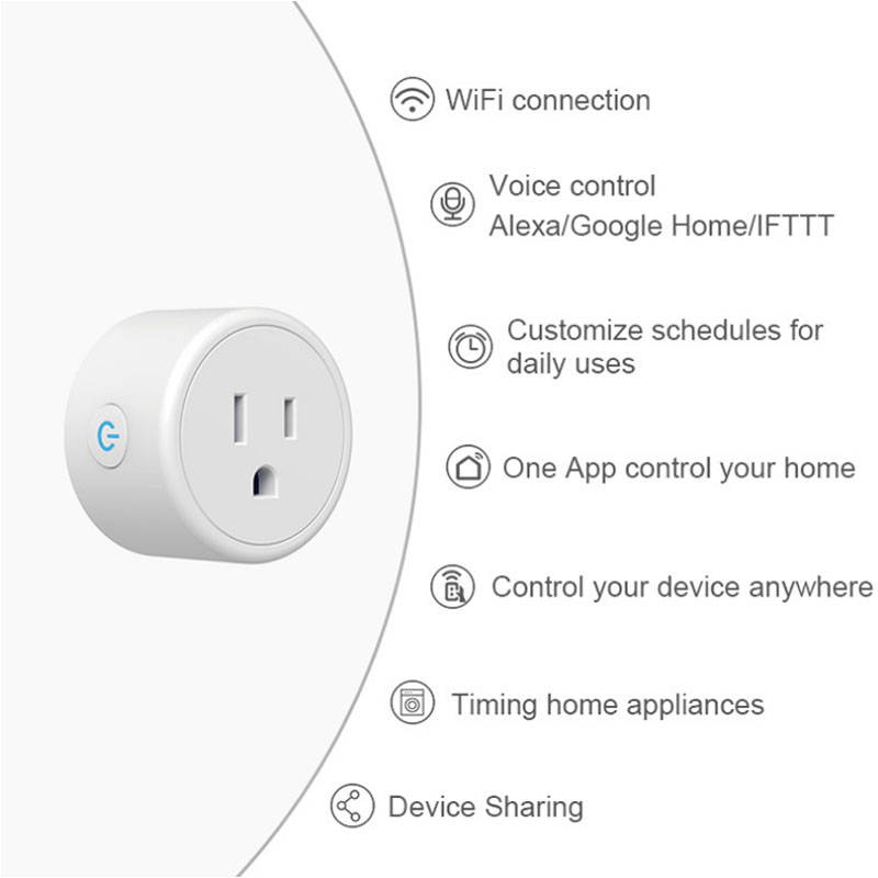 WIFI Smart Plug Socket Power Switch APP Automation Remote Control Outlet Socket Work With Alexa Google Home No Hub Required