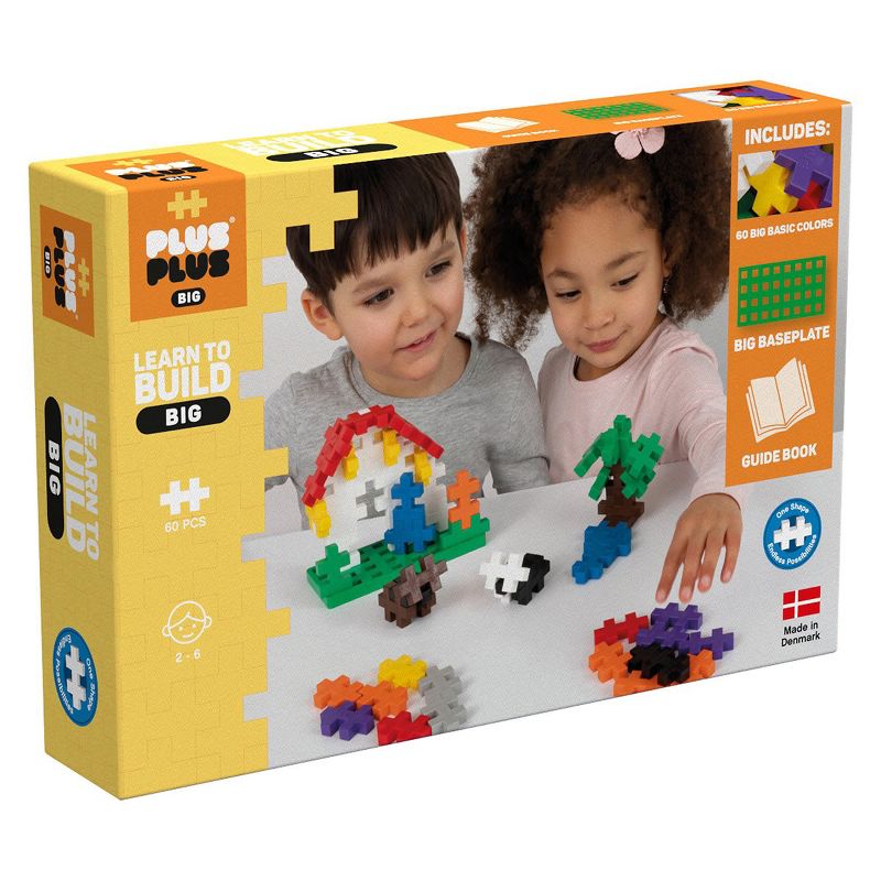 Plus-Plus BIG Learn to Build - Toddler Building STEM Toy - Basic Color Mix