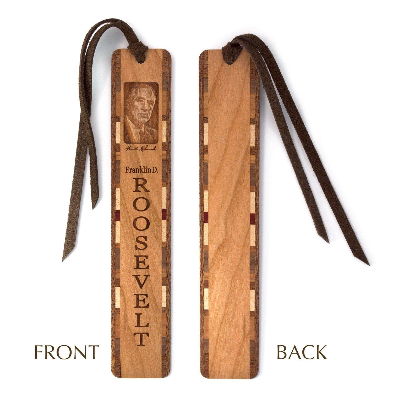 Franklin D Roosevelt Engraved Wooden Bookmark with Tassel