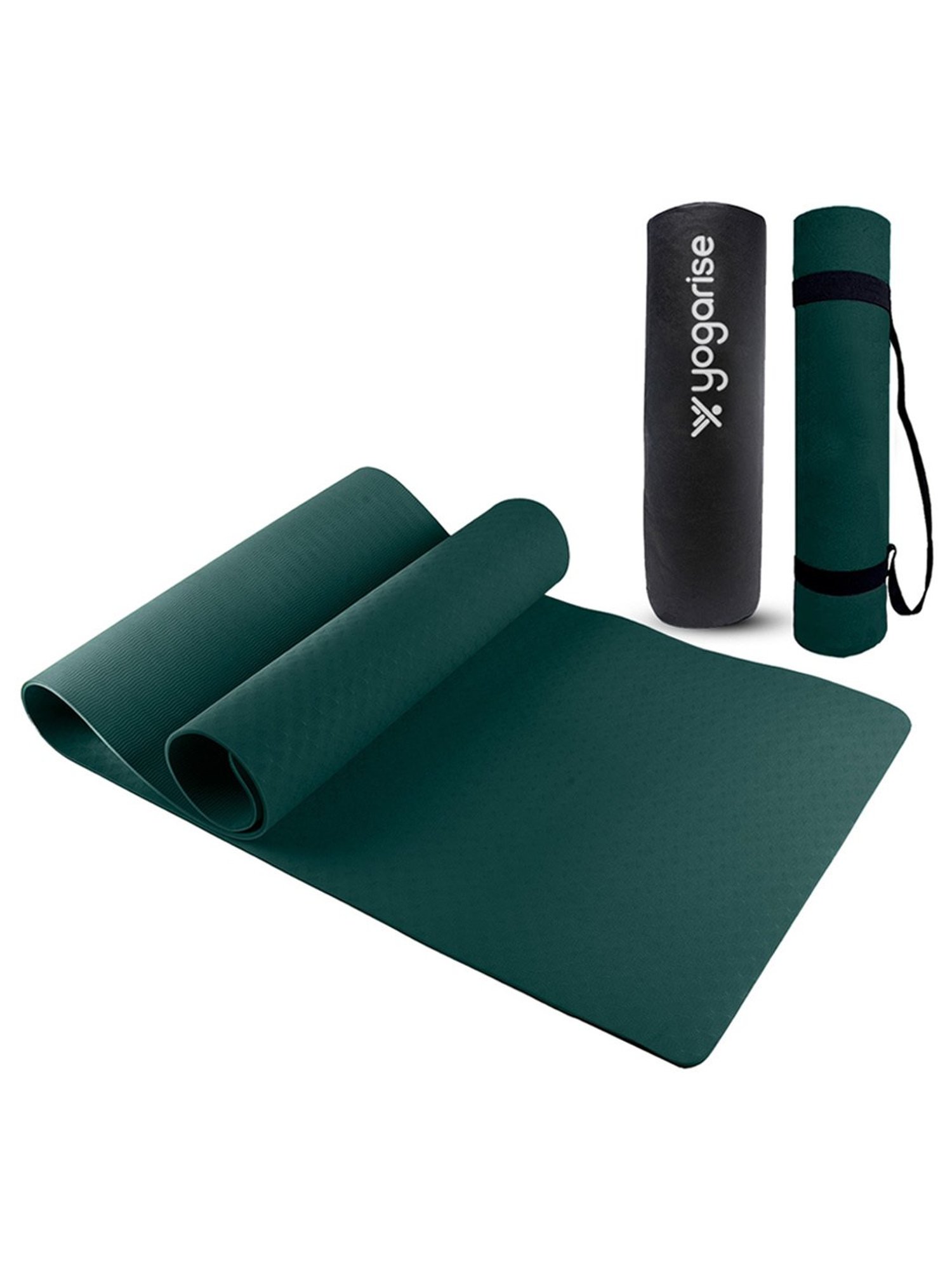 Yogarise Anti-Skid Yoga Mat Combo (Bottle Green) Size - 6mm