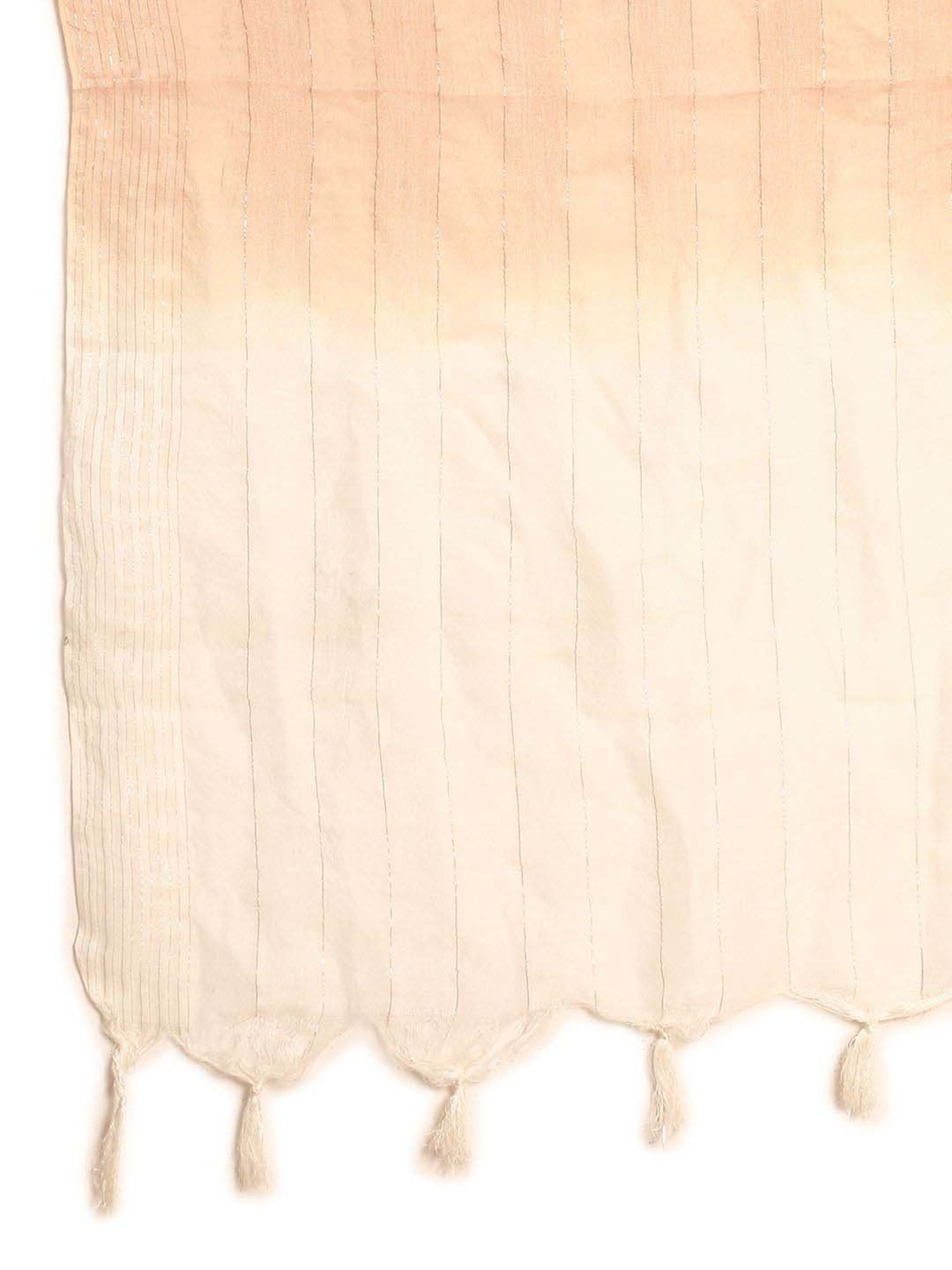 Jompers Beige Woven Pattern Kurta Palazzo Set With Dupatta