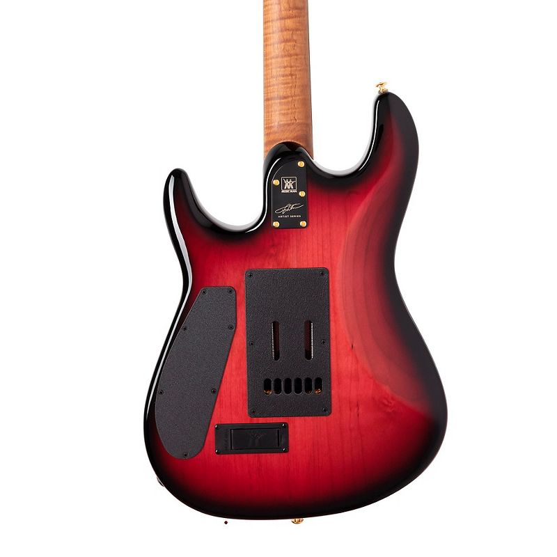Ernie Ball Music Man Jason Richardson 6 String Electric Guitar with Black Hardware Rorschach Red