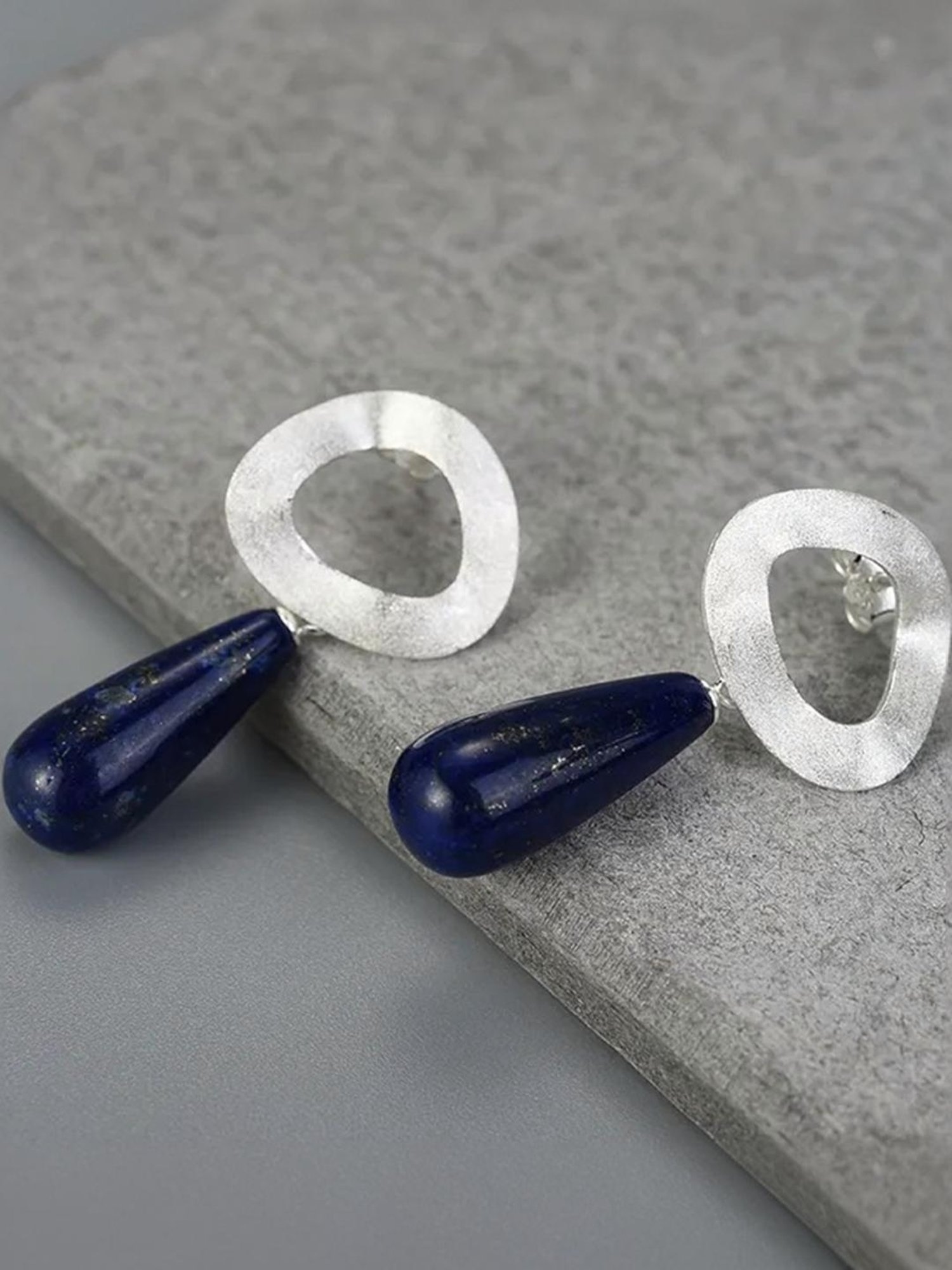 Rihi by P.C. Chandra Jewellers 92.5 Sterling Silver Abstract Drop Earrings for Women & Girls