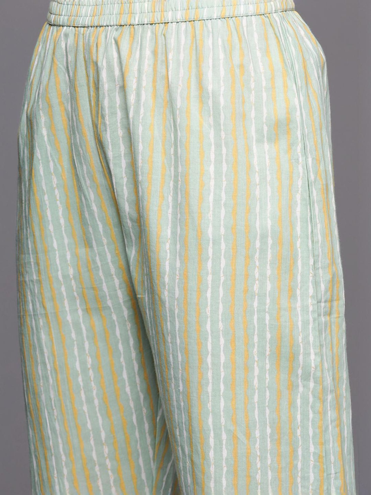 Varanga Sea Green Floral Print Kurta Pant Set With Dupatta