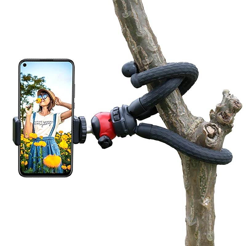 Tripod Portable Cell Camera Tripod Stand with Wireless Remote Flexible Tripod Stand for SelfiesVloggingStreamingPhotography Compatible with iAndroid Sports Camera GoPro