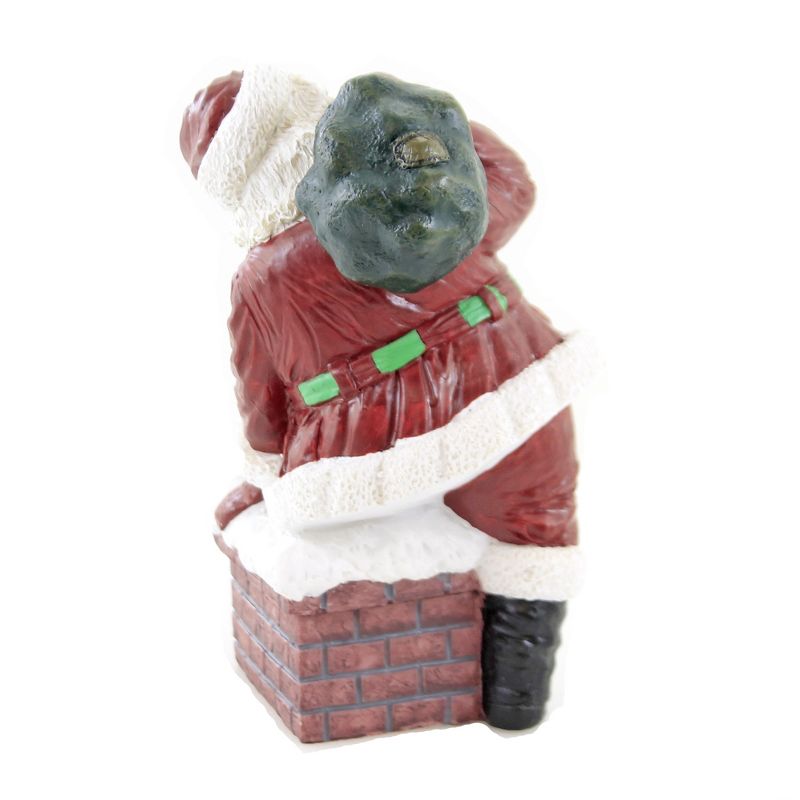 Black Art 6.75" Santa Climbing In Chimney Christmas Claus  -  Decorative Figurines