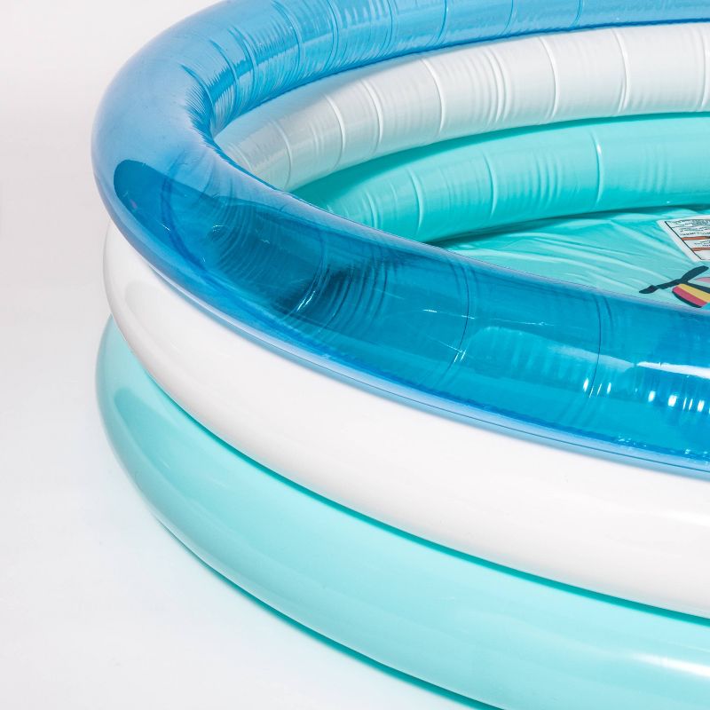 JLeisure Avenli 8 Foot x 25 Inch 2 to 3 Person Capacity Prompt Set Above Ground Kid Inflatable Outdoor Backyard Swimming Pool, Blue