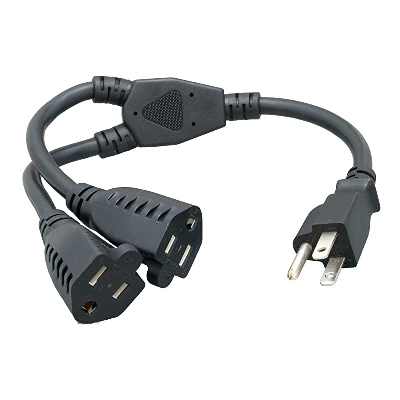 Power Cord Extension and Splitter NEMA 515P to NEMA 515R x 2 16 AWG 13A 125V ZWACPQAG14