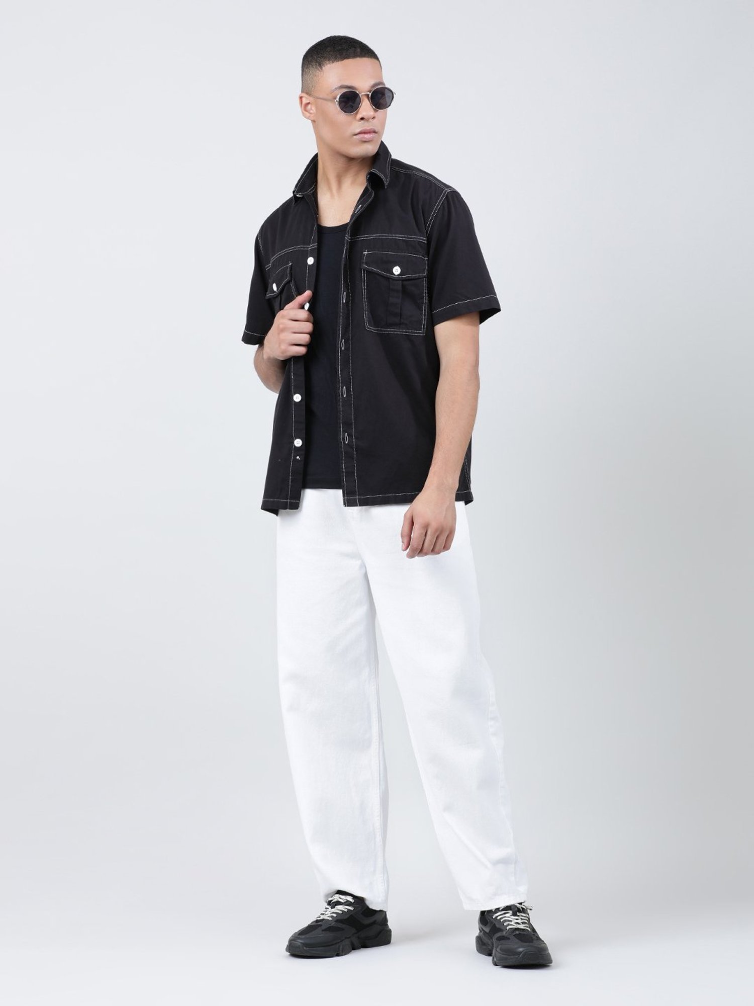 Bene Kleed Black Relaxed Fit Cotton Shirt