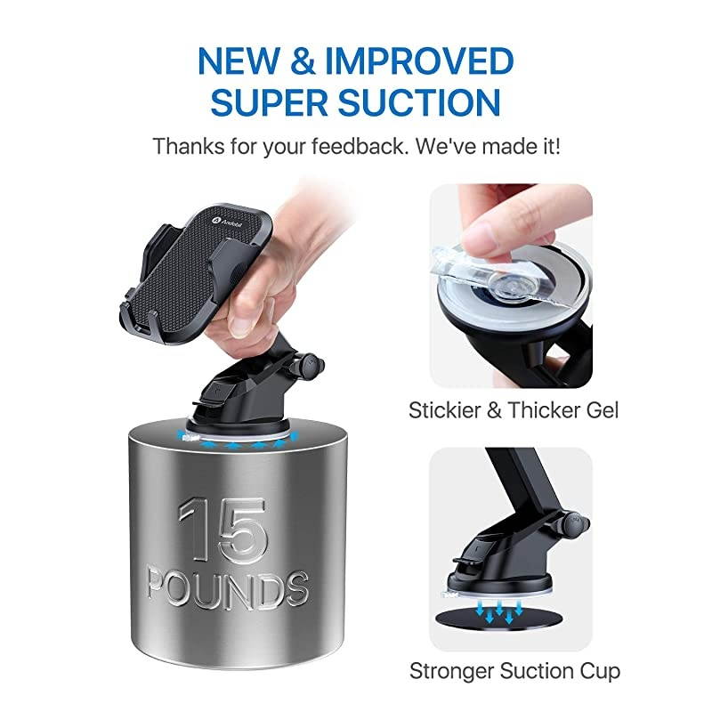 Car Phone MountStrong Suction Quick ReleaseSuper Stable Dashboard Air Vent Windshield HandsFree Phone Car Holder Compatible with iPhone 12 11 SE XR XS Max X 8 Galaxy Note20 S20 and More