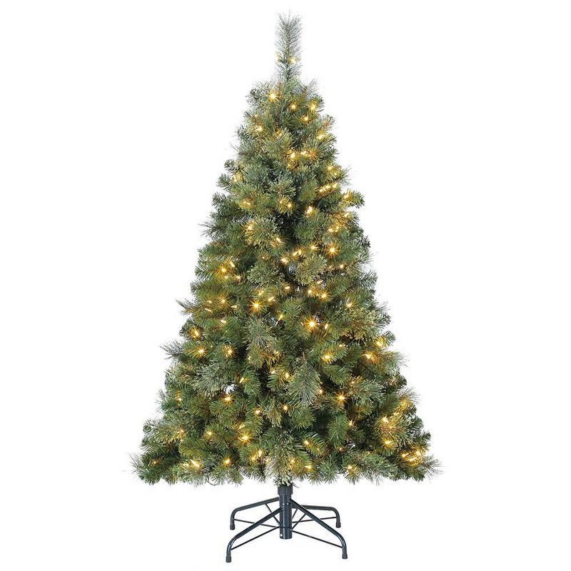 Home Heritage 5' Artificial Cascade Cashmere Christmas Tree w/ Changing Lights