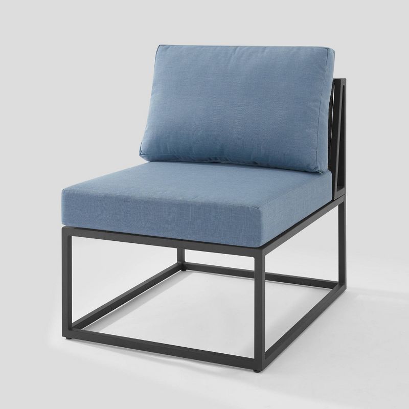 Outdoor Modern Modular Patio Side Chair Blue - Saracina Home